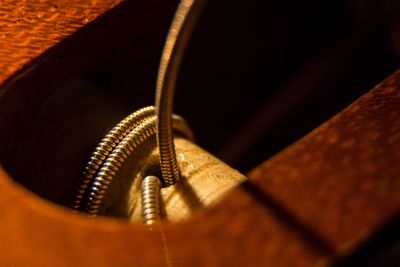 High angle view of piano on table