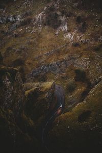 High angle view of mountain road