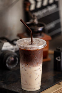 Close-up of coffee on table