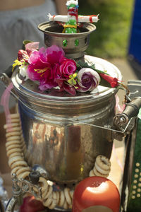 Close-up of food on table