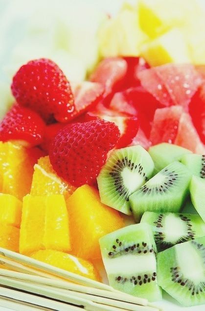 food and drink, food, freshness, fruit, healthy eating, indoors, still life, red, close-up, strawberry, slice, juicy, ripe, organic, ready-to-eat, yellow, indulgence, no people, selective focus, orange - fruit