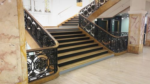 High angle view of spiral staircase