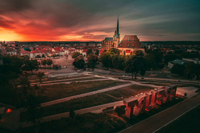 View of the cathedral of erfurt, germany. blick auf den erfurter dom, deutschland.