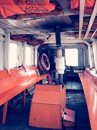 Low angle view of train in industry