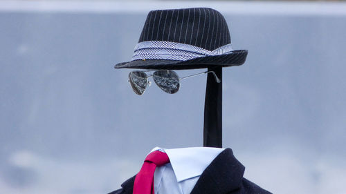 Close-up of umbrella against sky