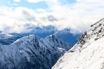 Snowcapped mountains in swiss alps