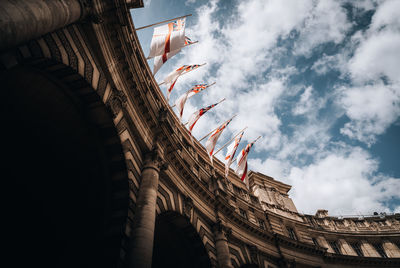 Low angle view of old ruins against sky