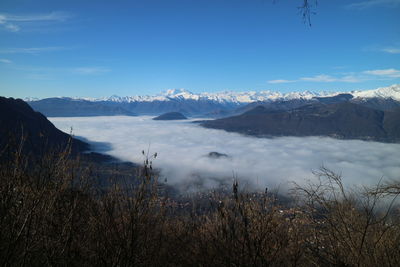 Scenic view of mountains against sky