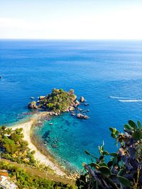 High angle view of sea against sky