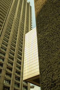 Low angle view of modern buildings against sky