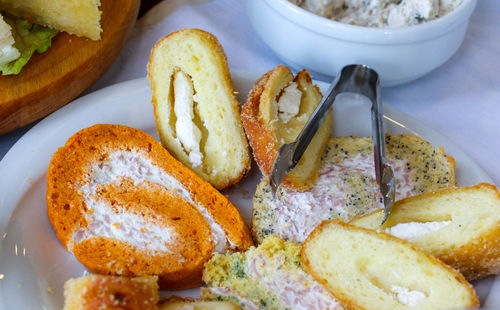 Close-up of bread in plate