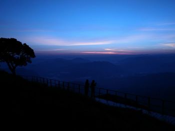 Scenic view of sea against sky at night