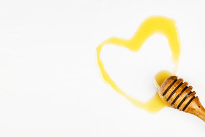 High angle view of fork over white background