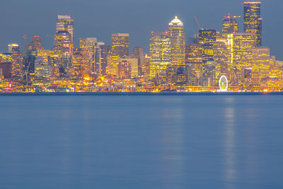 Illuminated city at night