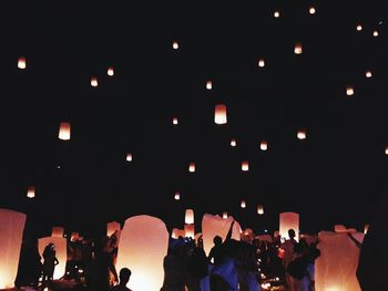 View of illuminated lights at night