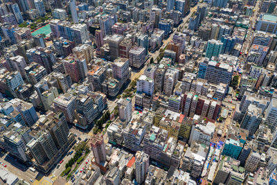 Aerial view of buildings in city