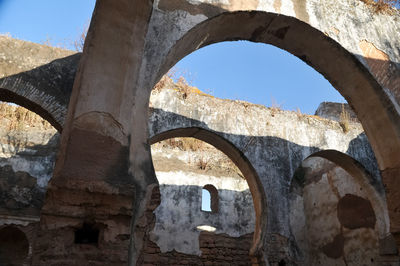 Low angle view of arch bridge against clear sky