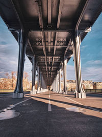 Low angle view of bridge against sky