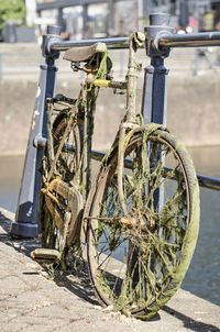 Rusty bicycle salvaged from a dutch canal