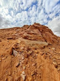 Rock formations in desert against sky