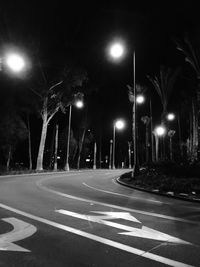 Empty road at night