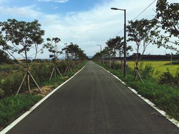 Scenic view of empty country road