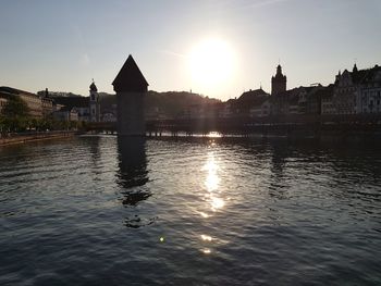 Reflection of buildings in river