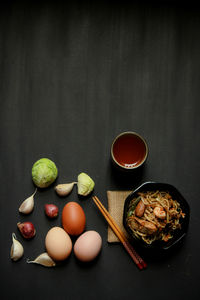 High angle view of fruits on table