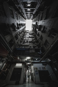 Low angle view of illuminated buildings in city