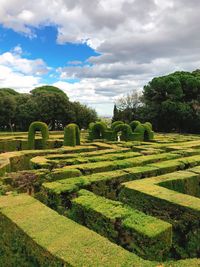 Scenic view of garden against sky