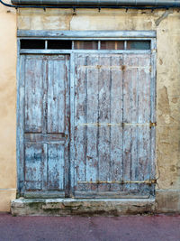 Closed door of old building