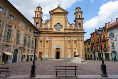 Low angle view of historic building