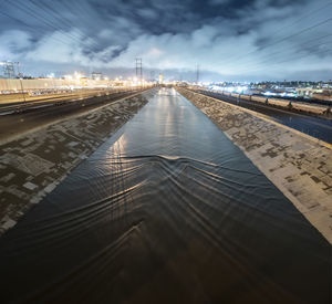 The los angeles river in downtown la arts district