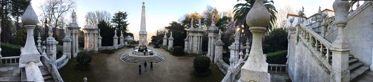 Panoramic shot of statue against plants