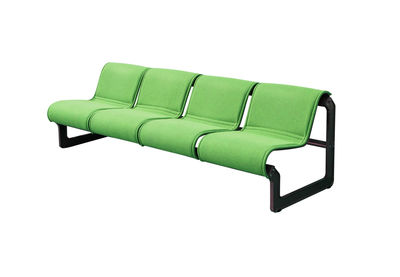 Empty chairs against white background