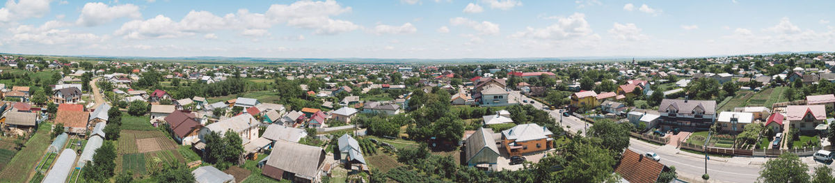 Panoramic view of townscape against sky