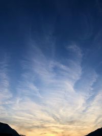 Low angle view of sky during sunset