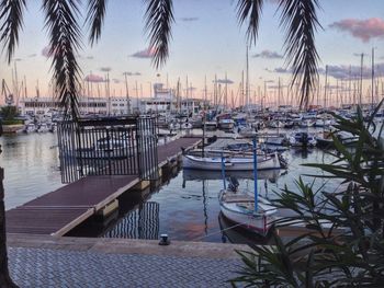 View of boats in calm sea