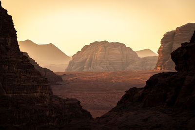 Rock formations at sunset