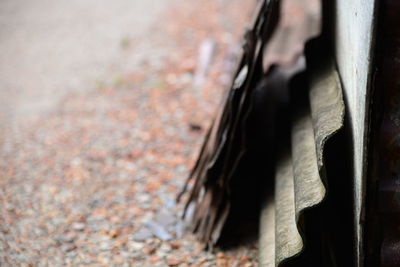 Close-up of railroad tracks
