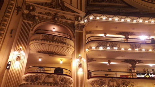 Low angle view of illuminated ceiling