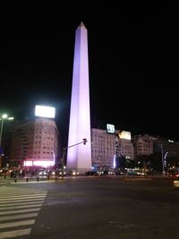 Illuminated buildings at night