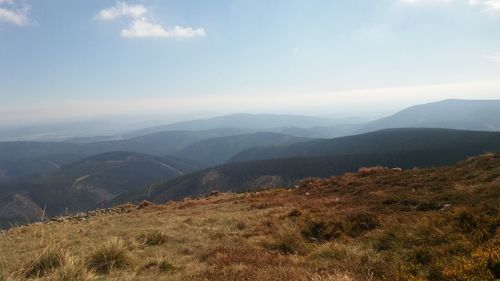 Scenic view of mountains against sky