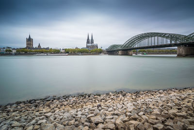 Bridge over river in city