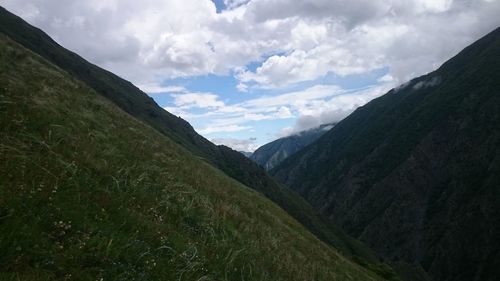 Scenic view of mountains against sky