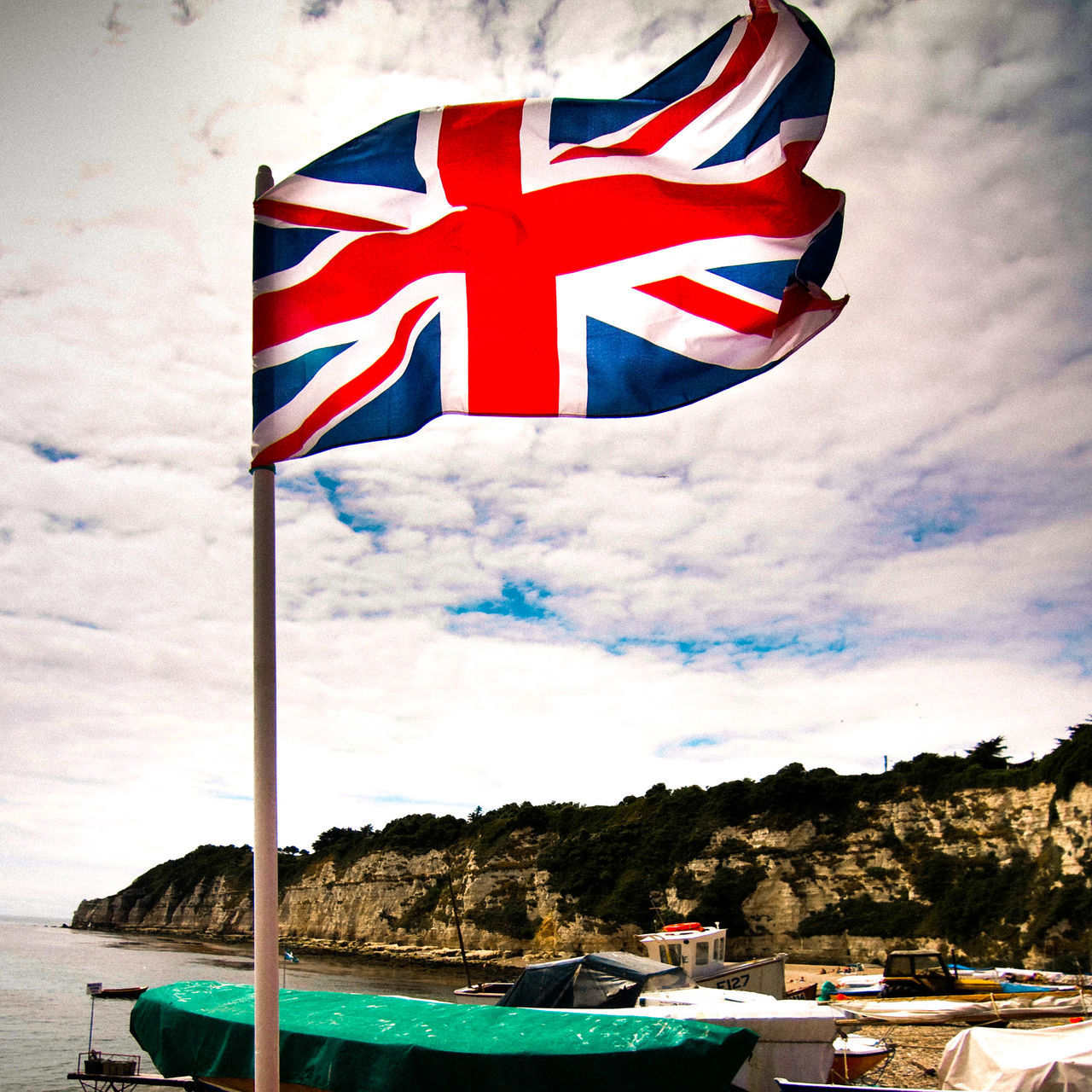 Boat with flag