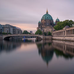 Reflection of cityscape in water
