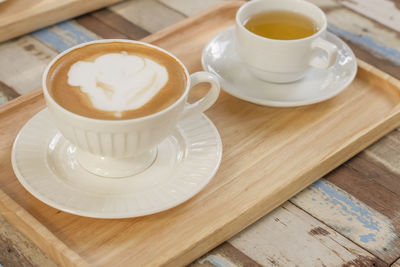 Coffee cup on table