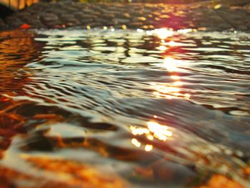 Close-up of reflection in water