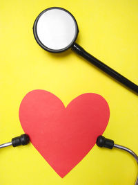 Directly above shot of heart shape on paper